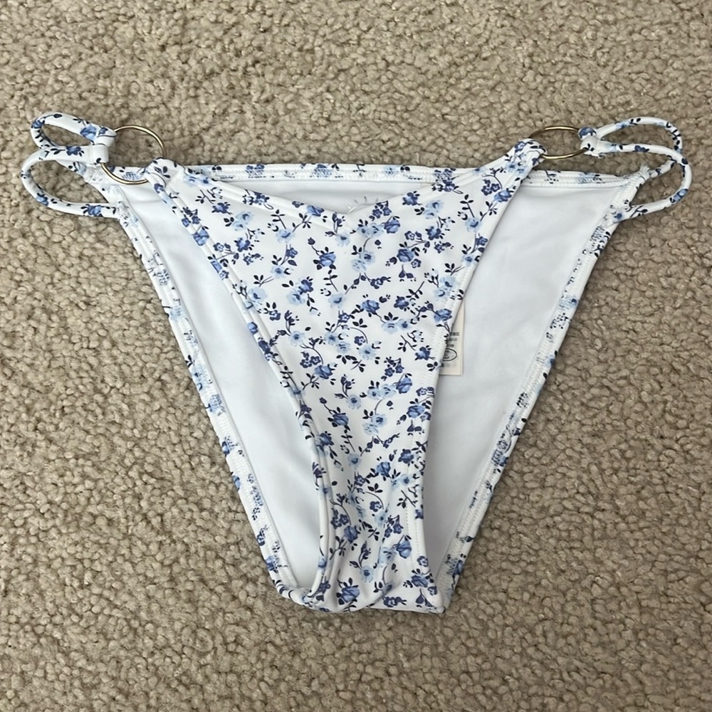 Hollister Bikini Bottoms | XXS | Blue and White